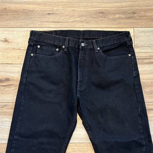 Men's Levis 505 Regular Fit Denim Jeans SZ 36x30 Black Cotton Modern Red Tab - Picture 2 of 12